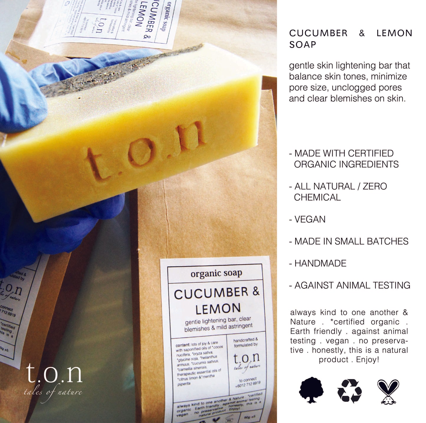 Organic Cucumber Lemon Soap -