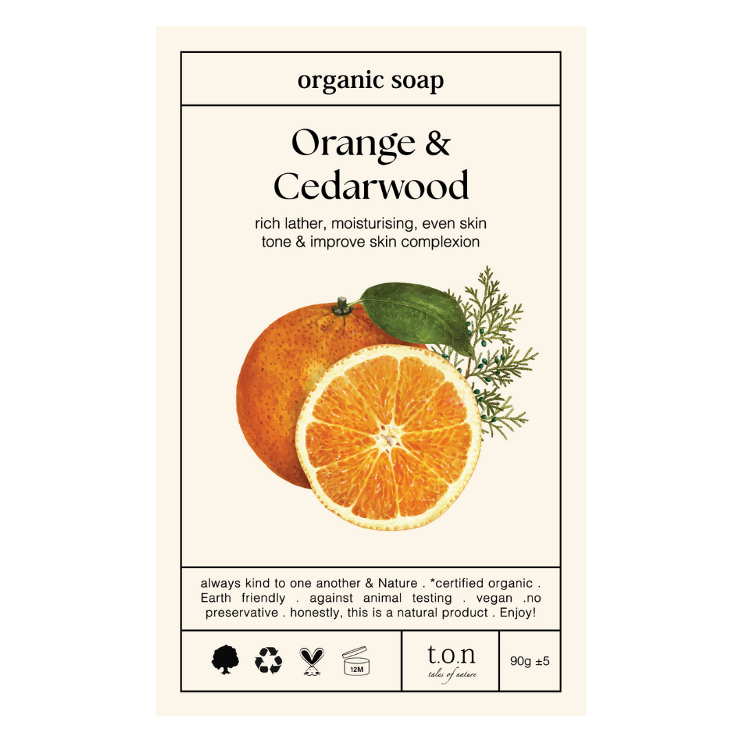 Organic Tumeric Soap with Cedarwood & Sweet Orange
