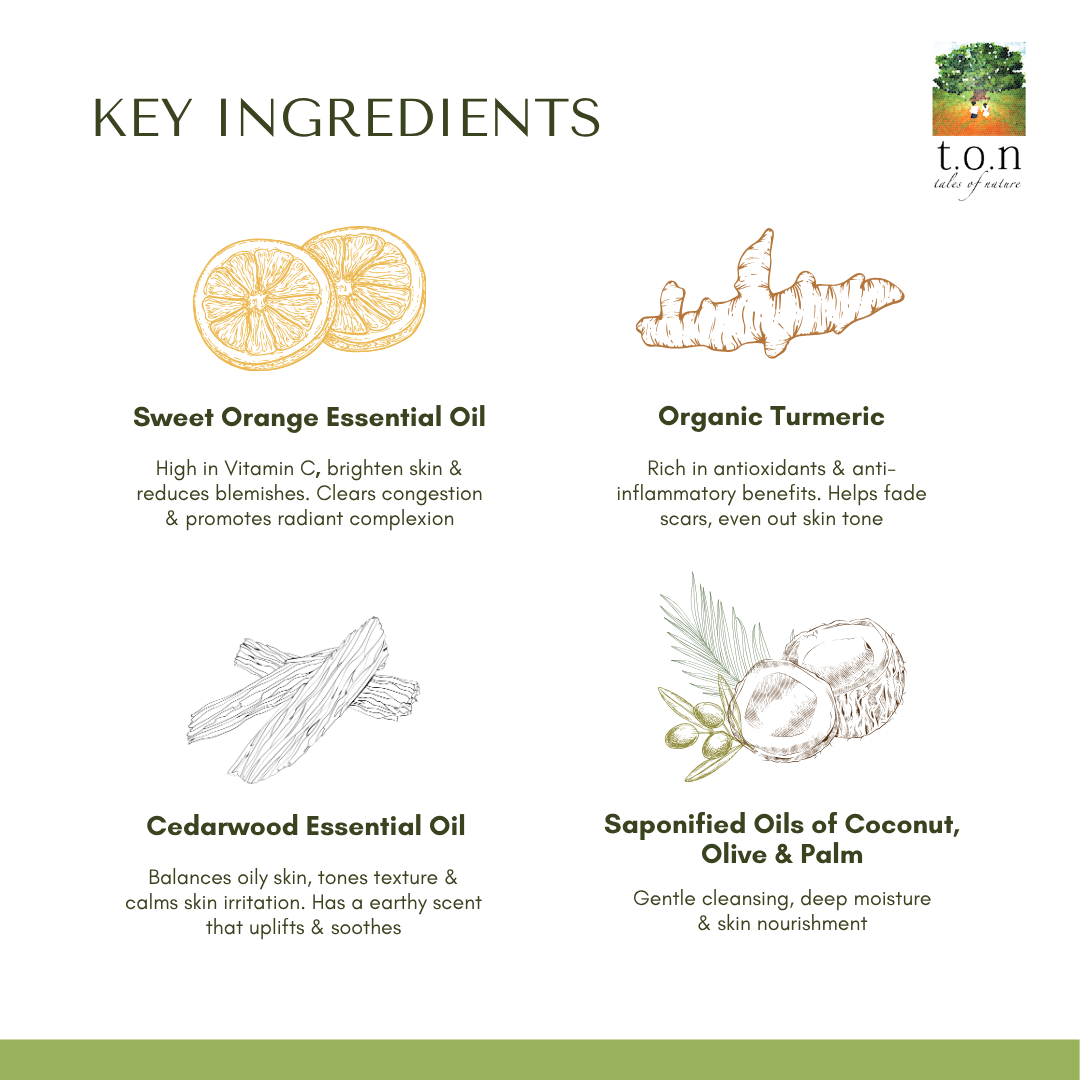 Organic Tumeric Soap with Cedarwood & Sweet Orange