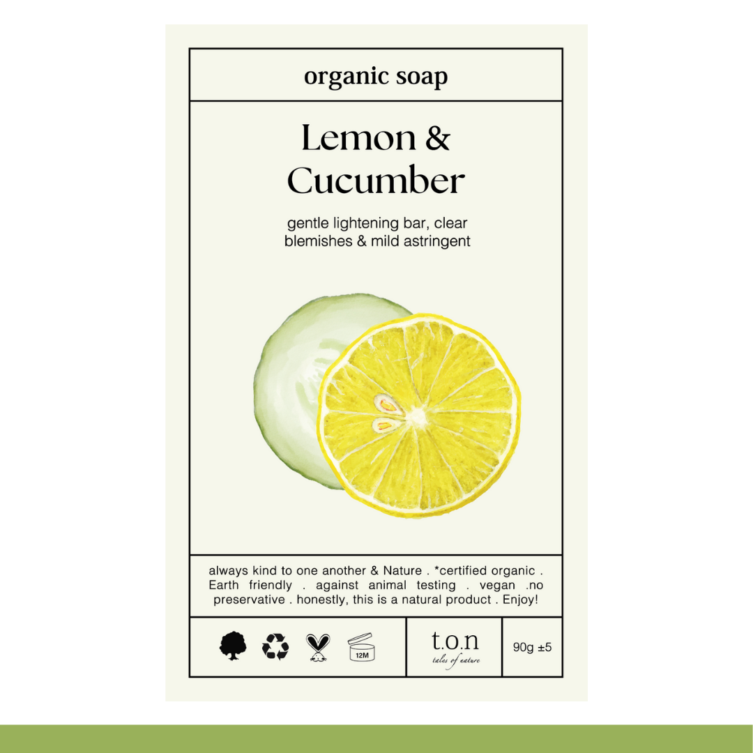 t.o.n Organic Cucumber Soap with Lemon & Premium Peppermint (90g)