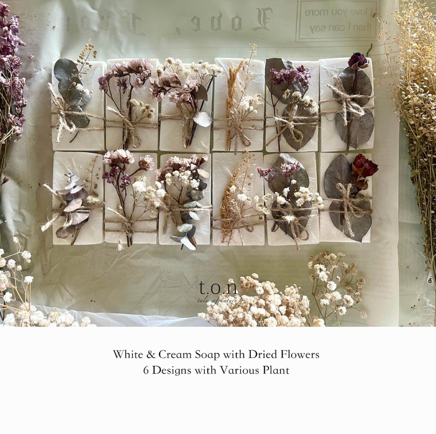 Luxurious Shea Butter Soap with Dried Flowers - Premium Wedding/ Event Doorgift 1pc -45g