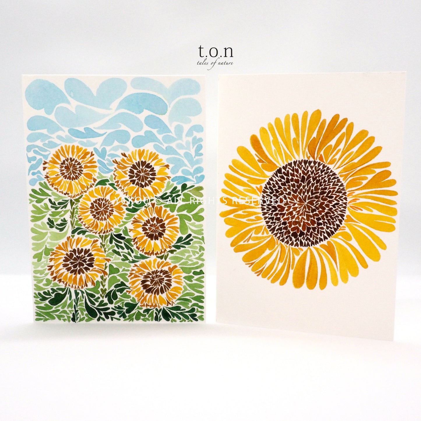 Handpainted Watercolor Cards - Greeting/ Thank you/ Birthday/ Gift Cards/ Handmade Cards - Custom Handwriting 300gsm