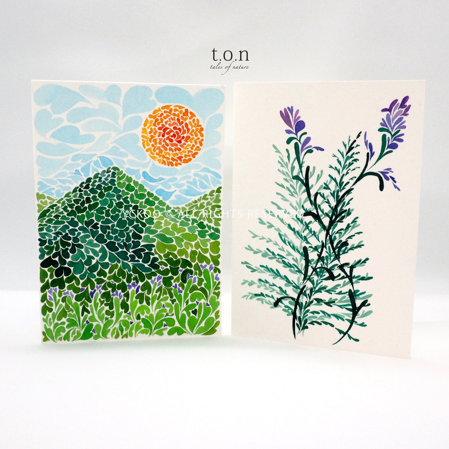 Handpainted Watercolor Cards - Greeting/ Thank you/ Birthday/ Gift Cards/ Handmade Cards - Custom Handwriting 300gsm