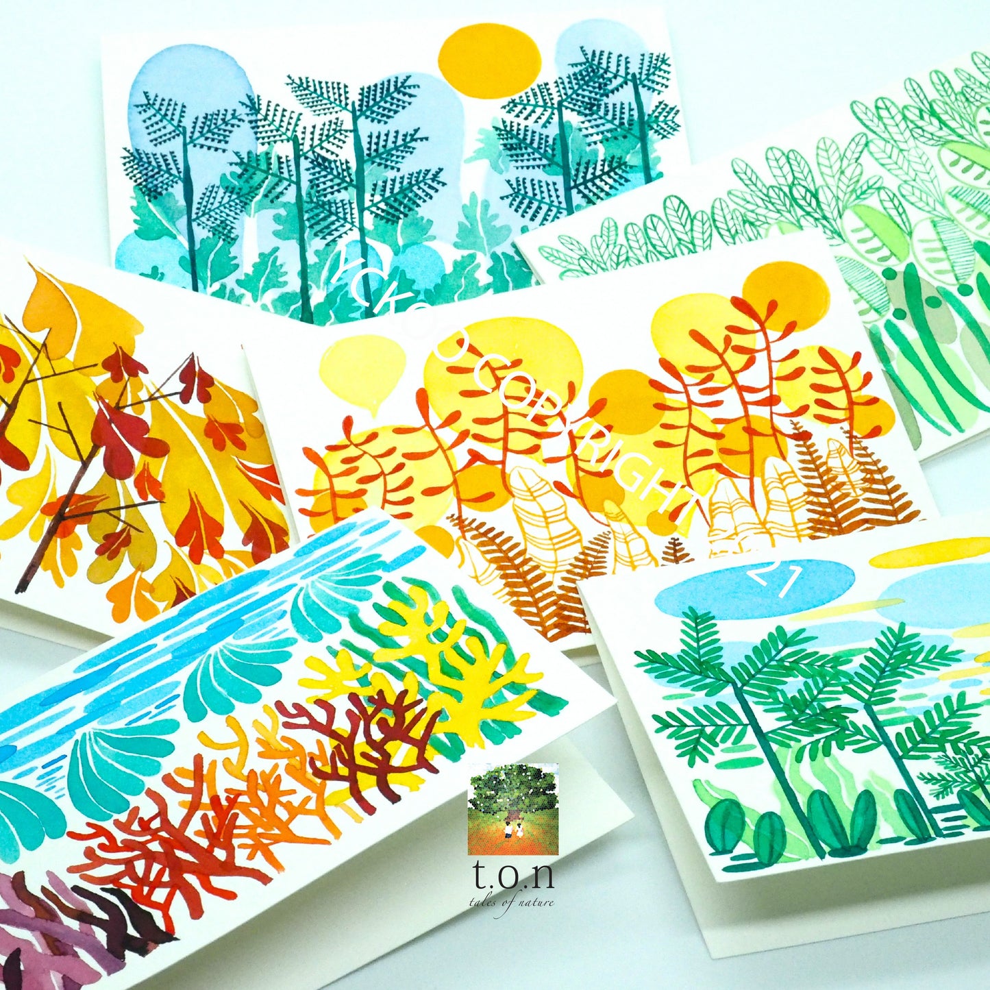 Handpainted Watercolor Cards - Greeting/ Thank you/ Birthday/ Gift Cards/ Handmade Cards - Custom Handwriting 300gsm