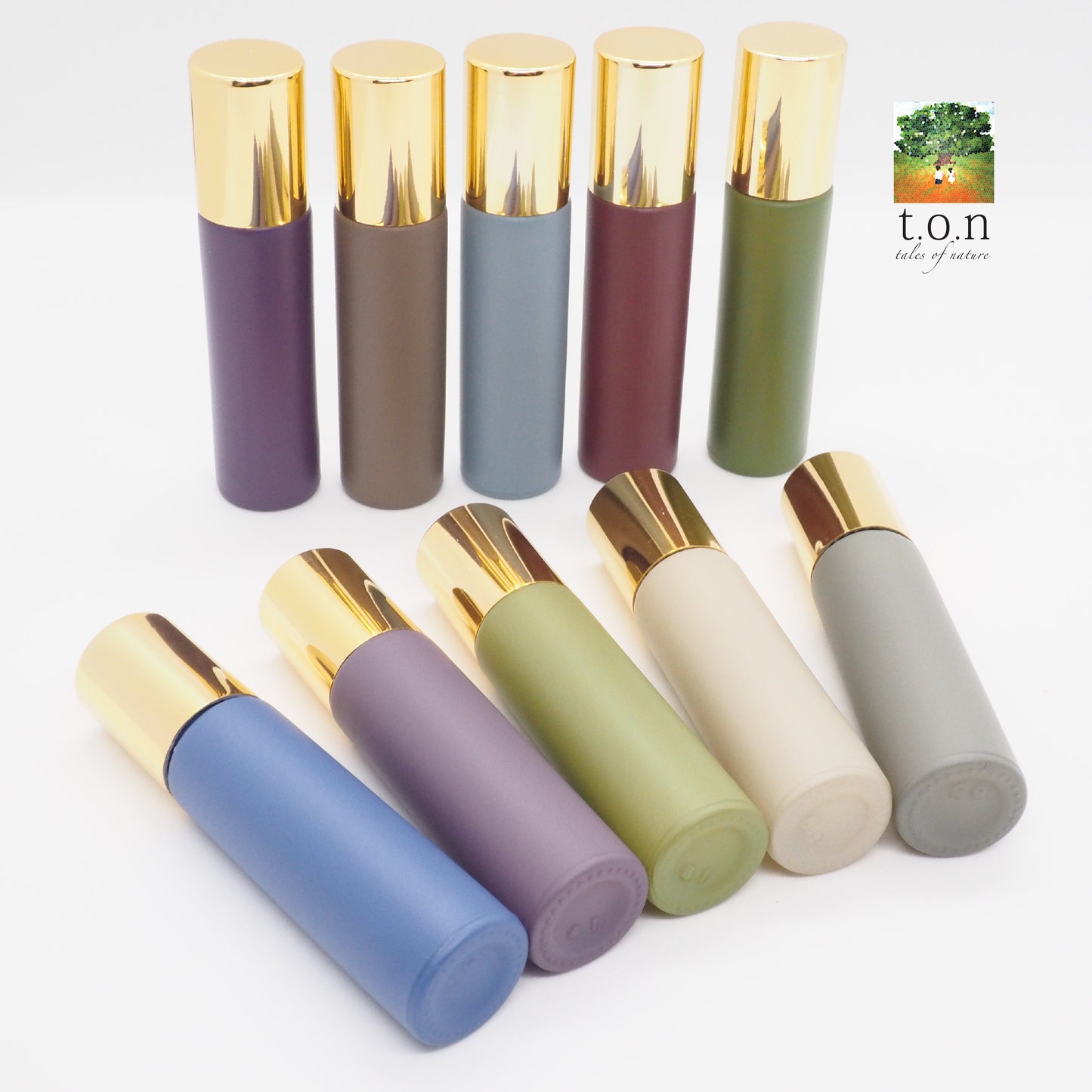 10 Beautiful Morandi Colour Glass Essential Oil Roll-On Bottle - Aromatherapy 10ml Original Design & Colour Empty Bottle