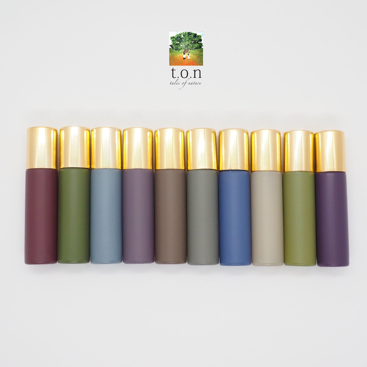 10 Beautiful Morandi Colour Glass Essential Oil Roll-On Bottle - Aromatherapy 10ml Original Design & Colour Empty Bottle